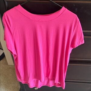 Athleta Women’s Short Sleeve Crewneck Top in Bright Pink
